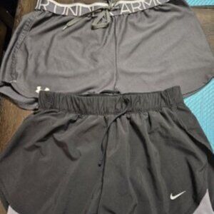 Nike and Under Armour running Shorts Women size L